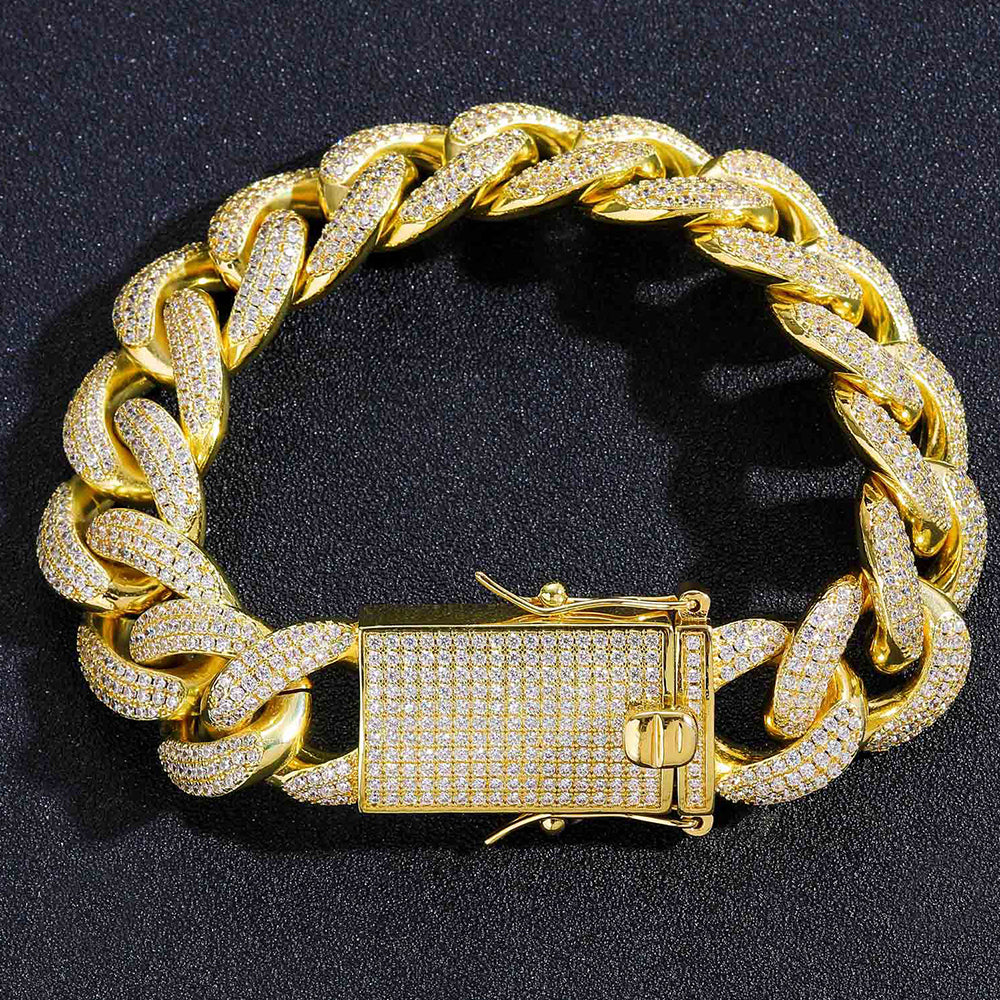 Moissanite 18mm Iced Out Cuban Link Chain