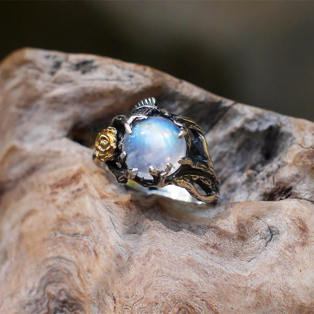 Silver Gemstone Gothic Wedding Ring Creative Unique Jewelry