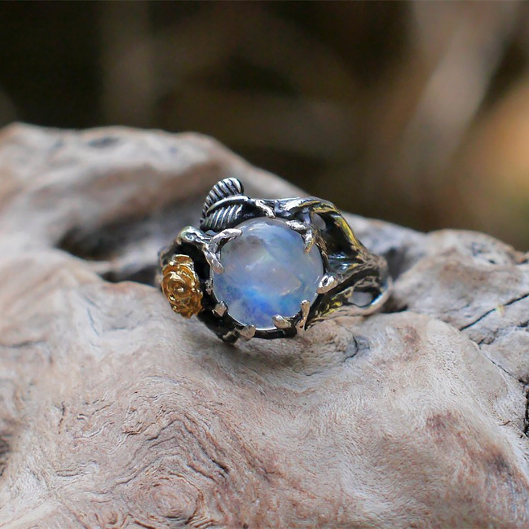 Silver Gemstone Gothic Wedding Ring Creative Unique Jewelry