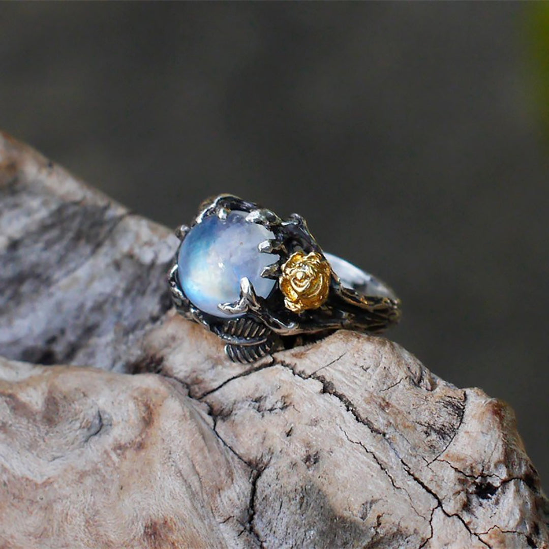 Silver Gemstone Gothic Wedding Ring Creative Unique Jewelry