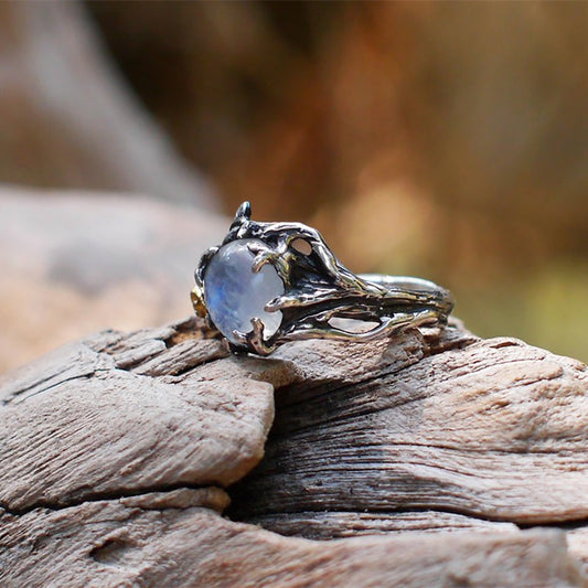 Silver Gemstone Gothic Wedding Ring Creative Unique Jewelry