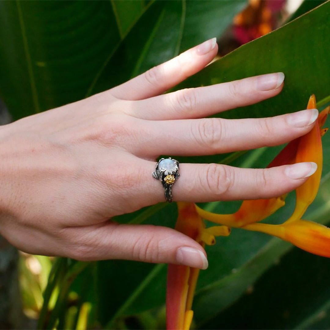 Silver Gemstone Gothic Wedding Ring Creative Unique Jewelry