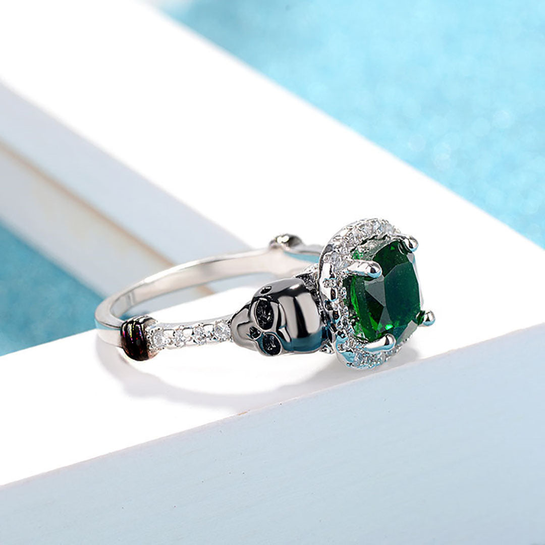 Silver Gothic Skull Ring for Women