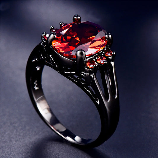 Sterling Silver Red/Purple Gemstone Ring For Women