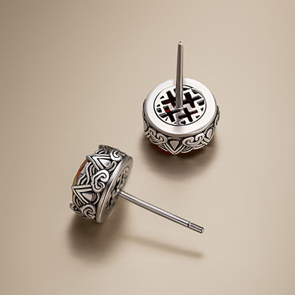 Sterling Silver Gemsstone Stud Earrings For Women