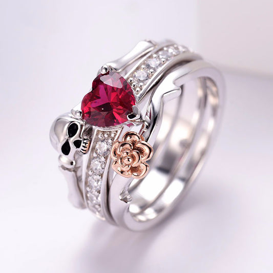 Gothic Skull Rings Set For Women