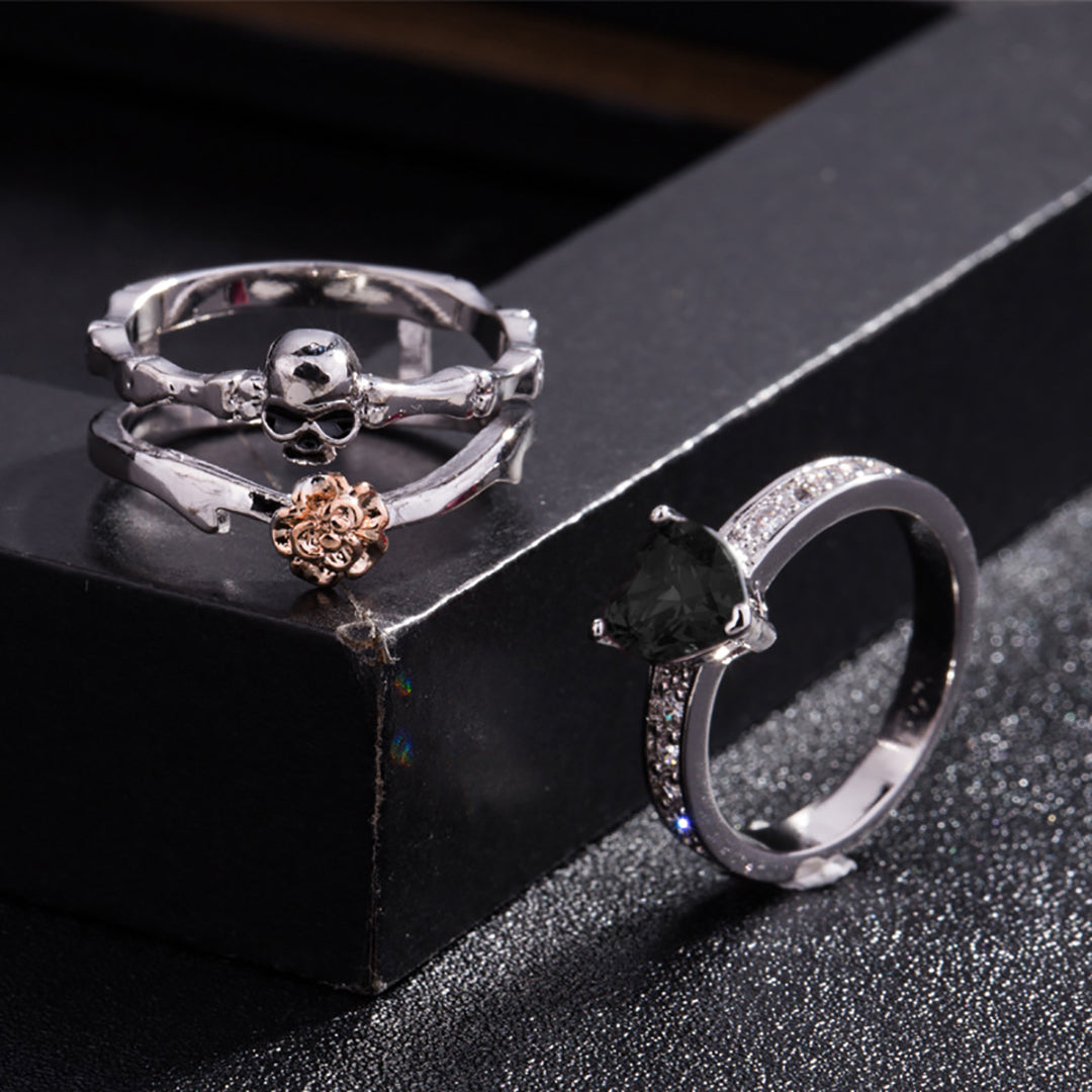 Gothic Skull Rings Set For Women